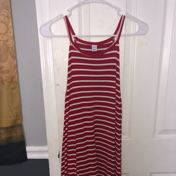 Red and white striped flowy old Navy tank dress! - Picture 2 of 3